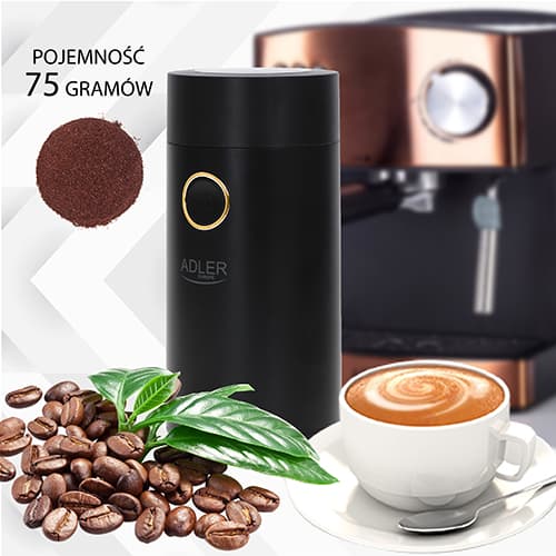 AD 4446 svart guld Kaffekvarn
