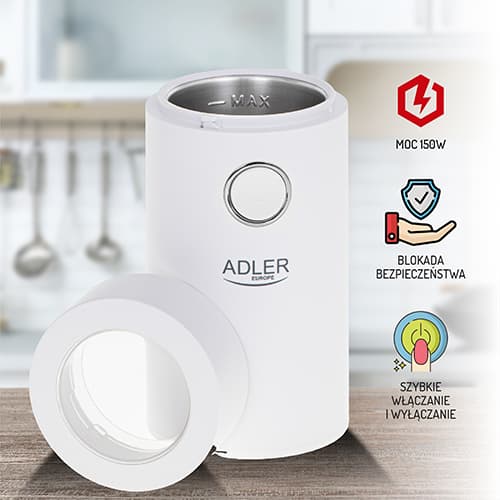 AD 4446 hvid sølv kaffekværn