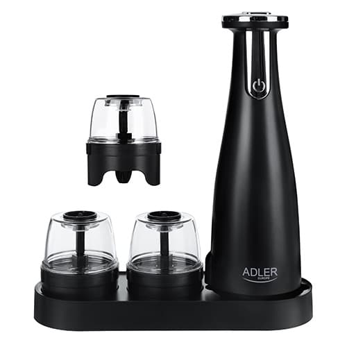 AD 4449 svart Krydd-, salt- och pepparkvarn - Set med 3 kvarnar - USB