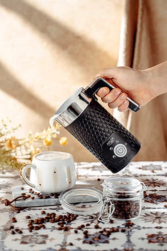 AD 4494 sort mælkeskummer - opskumning og opvarmning (latte og cappuccino)