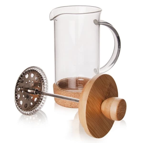 Tekannakanna, glaskanna med kolv, för kaffe, te, örter, 0,4 l