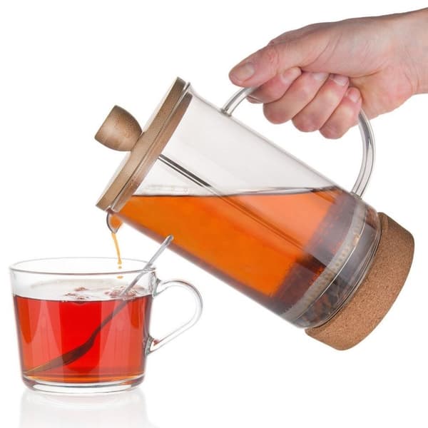 Tekannakanna, glaskanna med kolv, för kaffe, te, örter, 0,4 l