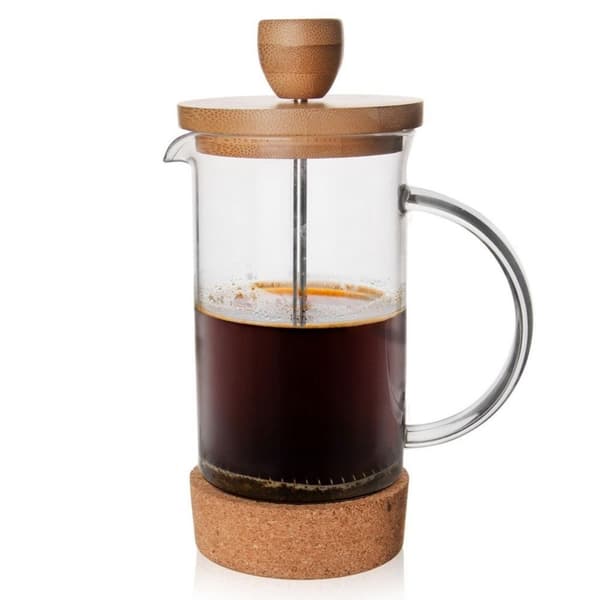 Tekannakanna, glaskanna med kolv, för kaffe, te, örter, 0,4 l