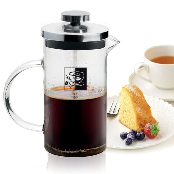 Tekannakanna, glaskanna med kolv, för kaffe, te, örter, 0,6 l