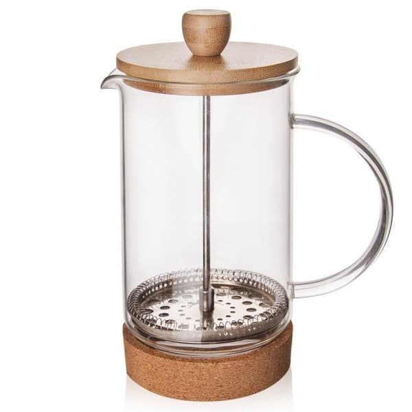 Tekannakanna, glaskanna med kolv, för kaffe, te, örter, 0,75 l
