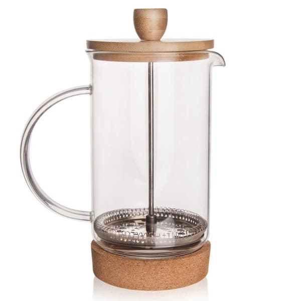 Tekannakanna, glaskanna med kolv, för kaffe, te, örter, 0,75 l
