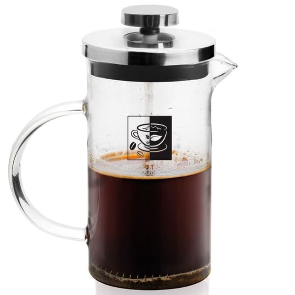 Tekande, glaskande med stempel, til kaffe, te, urter, 1 l