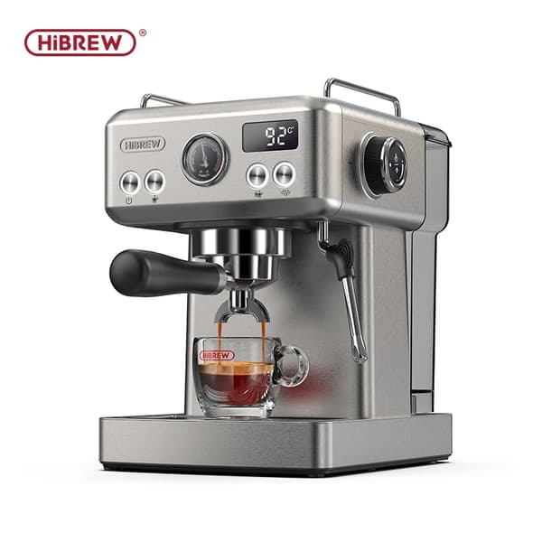 Espresso Kaffemaskine, 20 Bar Pumpetryk, Rustfrit Stål Konstruktion,5-10 kopper, EU, H10A