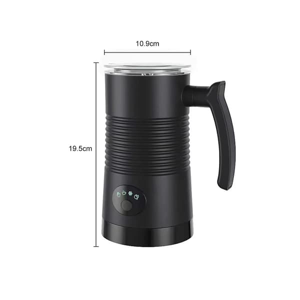 Elektrisk mælkeskummer, 350 ml kapacitet, varm og kold skumfrembringer,sort, EU