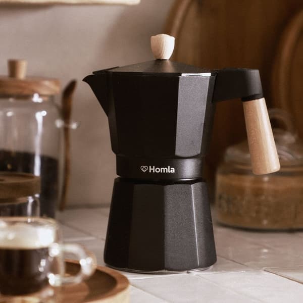 Kaffebryggare | MIA MOKKA | svart med trähandtag | 6 koppar | 806143