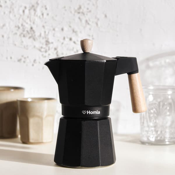 Kaffebryggare | MIA MOKKA | svart med trähandtag | 6 koppar | 806143