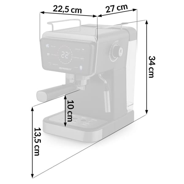 Kaffemaskine stempel 20 bar Berdsen BD-771 sort