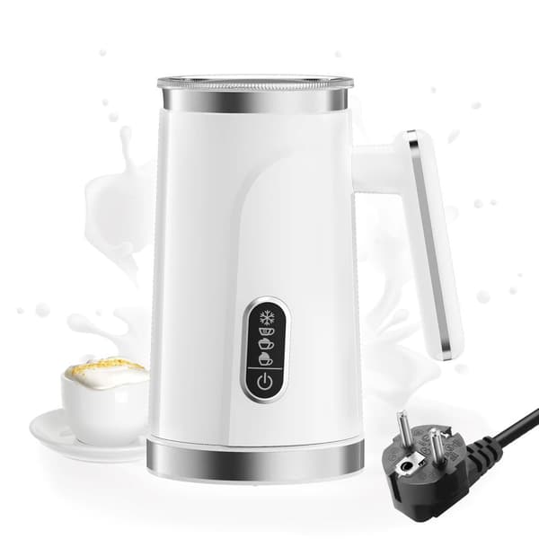 BioloMix Mælkeskummer, 4 i 1 Funktionalitet, 500W Effekt, 150ml Skummekapacitet,220V EU HVID