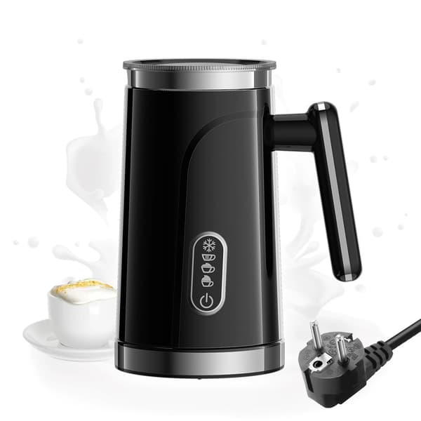 BioloMix Mælkeskummer, 4 i 1 Funktionalitet, 500W Effekt, 150ml Skummekapacitet,220V EU SORT