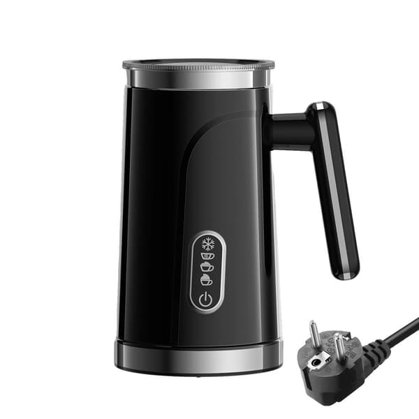 BioloMix Mælkeskummer, 4 i 1 Funktionalitet, 500W Effekt, 150ml Skummekapacitet,220V EU SORT
