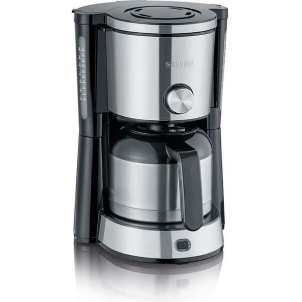 SEVERIN KA4845 TypeSwitch isotermisk filterkaffemaskine, Aromavælger, 8 kopper, Kapacitet: 1 l, Effekt: 1000 W, Rustfrit stål / sort