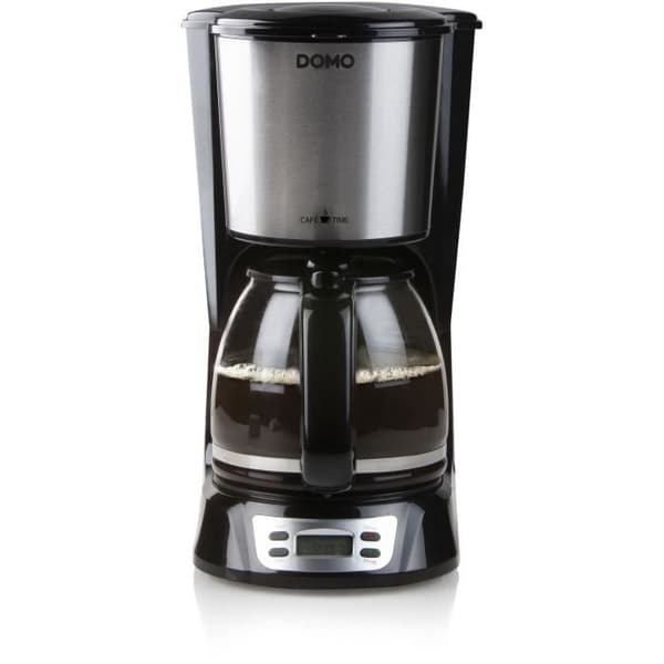Filterkaffebryggare - DOMO - DO708K - 1000 W - 1,5 L - 12 koppar - LCD-skärm - 24-timmars timer - Svart och rostfritt stål
