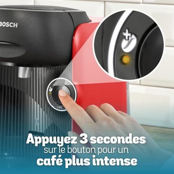 Kaffemaskine + 3 T-diskpakker - BOSCH - TASSIMO FINESSE TAS163E - 1400 W - 0,7 L - Multidrikke - IntensityBoost - Sort