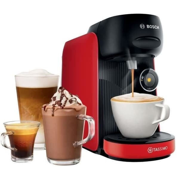 Kaffemaskine + 3 T-diskpakker - BOSCH - TASSIMO FINESSE TAS163E - 1400 W - 0,7 L - Multidrikke - IntensityBoost - Sort