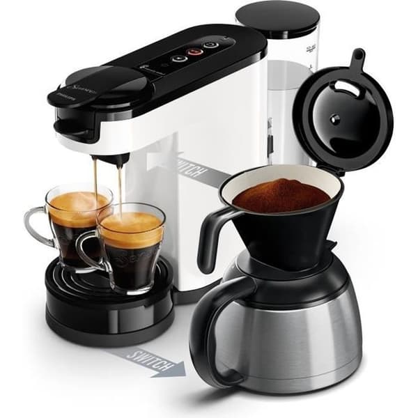 Kaffemaskine 2 i 1 Senseo Switch Philips HD6592/05. 2 i 1 med filter og kapsel. isolerede vers. Crema Plus