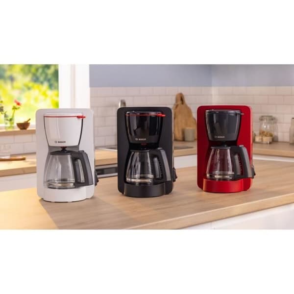 Filterkaffebryggare - BOSCH - TKA2M114 MyMoment - Röd - Kapacitet 1,25L - glaskanna - antidroppsystem