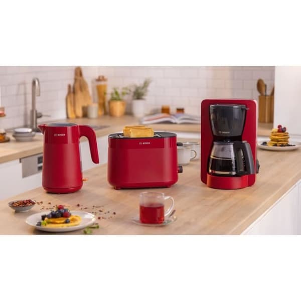 Filterkaffebryggare - BOSCH - TKA2M114 MyMoment - Röd - Kapacitet 1,25L - glaskanna - antidroppsystem