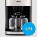 Miniatyrbild 4 av 6: Digital filterkaffebryggare med kvarn - MEDION - 1000W - 1,5L - Silver
