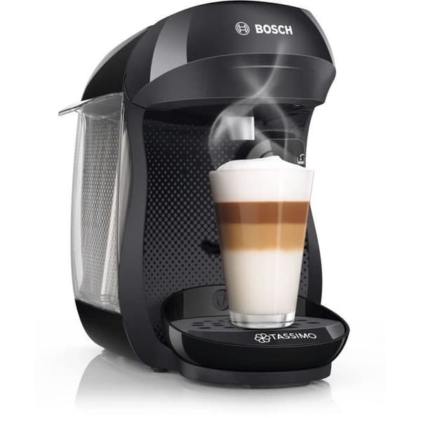 Tassimo Happy musta kahvinkeitin + 3 pakkausta T-levyjä - BOSCH - TAS102EC3