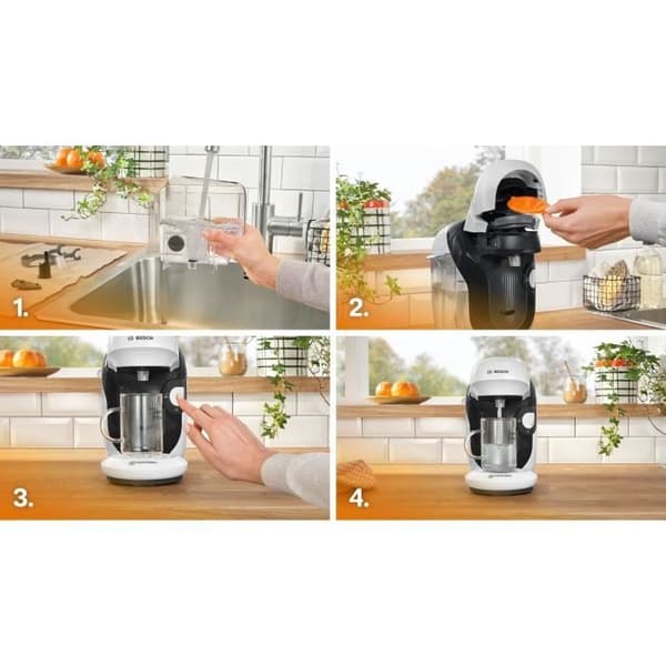 Kaffebryggare för flera drycker - BOSCH - TASSIMO - T11 Style vit - 1400 W