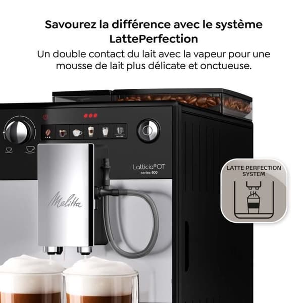 Automatisk kaffemaskine - MELITTA - Latticia OT F300-101 - Sølv