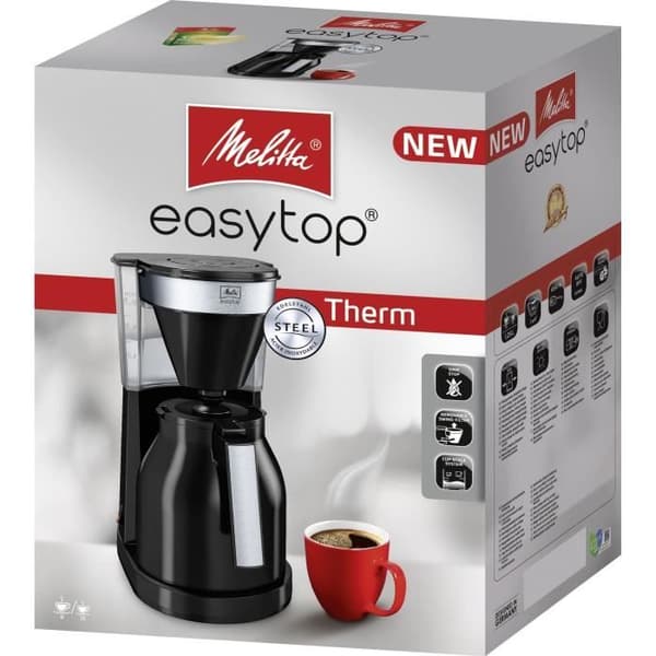 MELITTA Easy Top Therm II 1023-08 Filterkaffebryggare - 1L - 1050 W - Svart