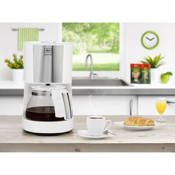 MELITTA 1017-03 Enjoy Top Glas kaffebryggare Vit / borstat stål 1017-03