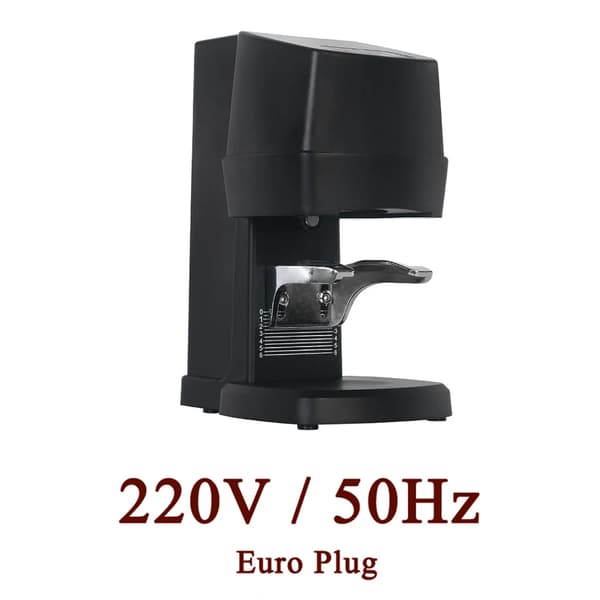 Elektrisk Kaffetamper, Justerbar Tryk 10-30 KG, Kompakt Design,Sort EU-stik, 58 mm
