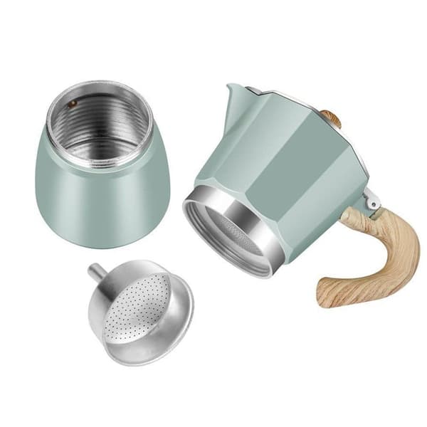 Lollanda Moka Pot / Coffee Pot – Klassisk Aluminium Kaffemaskine, Perfekt til komfur og camping, nem at bruge
