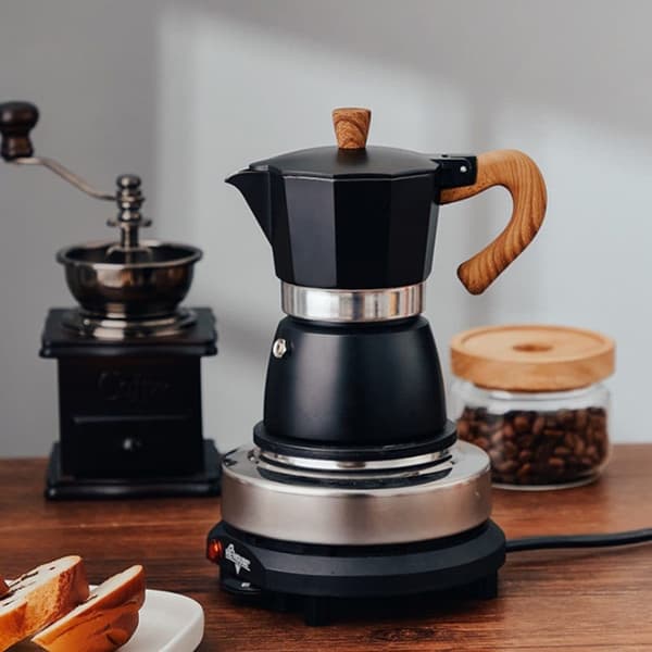 Lollanda Moka Pot / Coffee Pot – Klassisk Aluminium Kaffemaskine, Perfekt til komfur og camping, nem at bruge