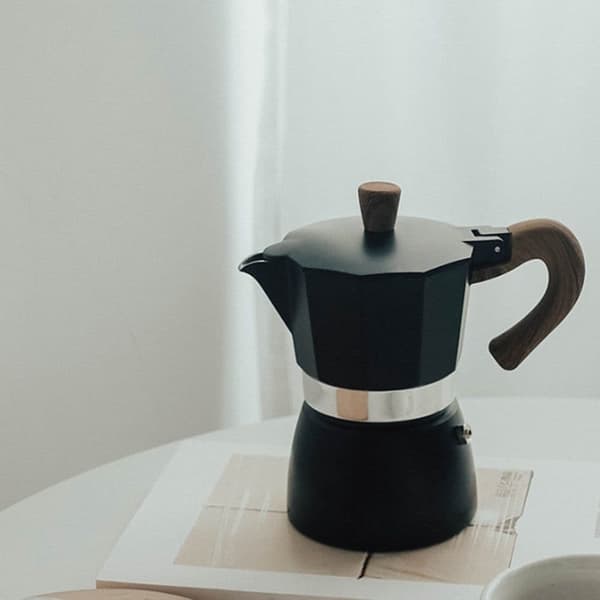 Lollanda Moka Pot / Coffee Pot – Klassisk Aluminium Kaffemaskine, Perfekt til komfur og camping, nem at bruge
