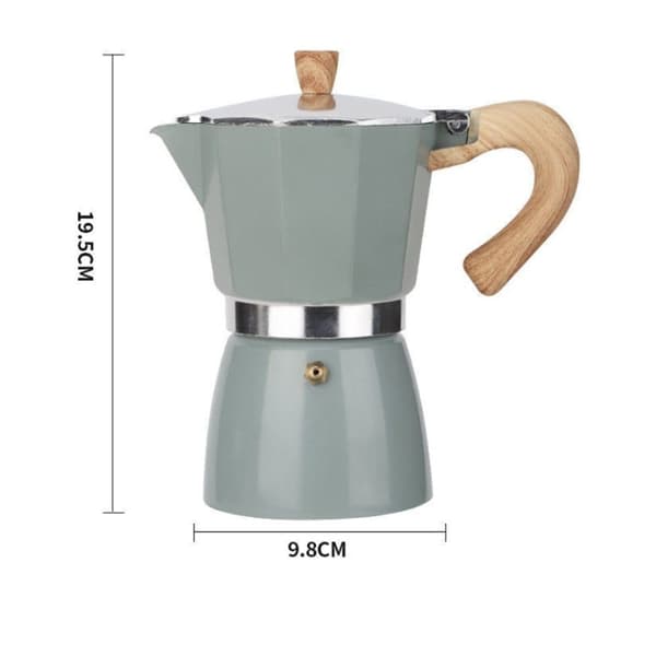 Lollanda Moka Pot / Coffee Pot – Klassisk Aluminium Kaffemaskine, Perfekt til komfur og camping, nem at bruge