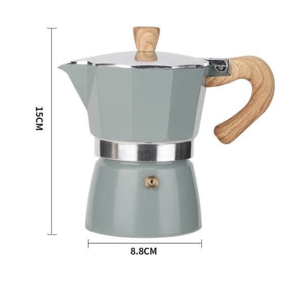 Lollanda Moka Pot / Coffee Pot – Klassisk Aluminium Kaffemaskine, Perfekt til komfur og camping, nem at bruge