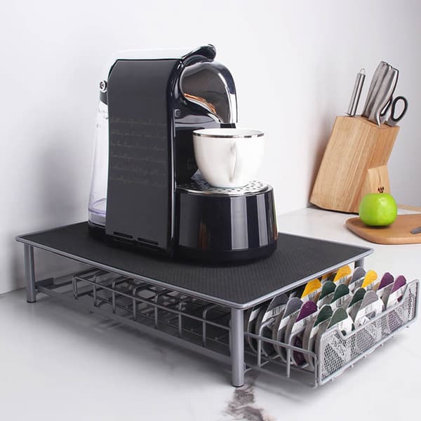 Oppbevaringsboks for Kaffekapsler med Plass til Kaffemaskin – 60 Kapsler