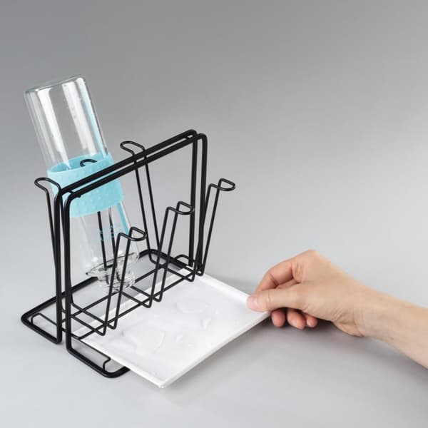 Drainer Rack with Bottle Holder for up to 6 Bottles, HAMA-111459