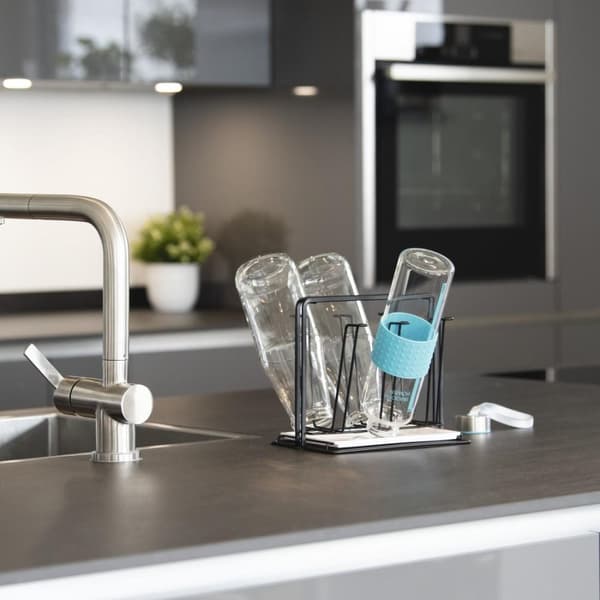 Drainer Rack with Bottle Holder for up to 6 Bottles, HAMA-111459