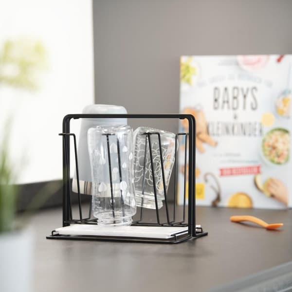 Drainer Rack with Bottle Holder for up to 6 Bottles, HAMA-111459