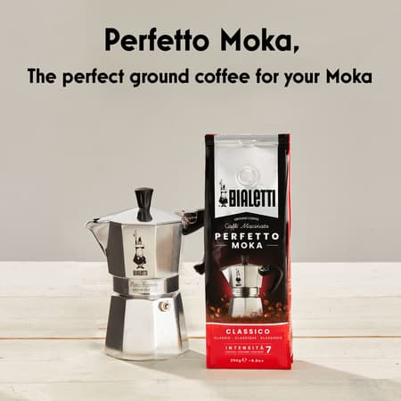 Bialetti Set Moka Express 3tz + Perfetto Moka Classico kahvi 250g