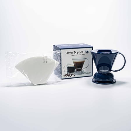 Clever Dripper - Kaffemaskine L 500ml, marineblå + 100 filtre