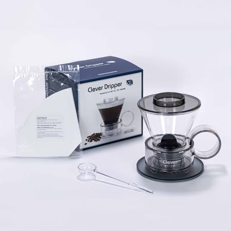 Clever Dripper - Glas kaffemaskine 500ml, gennemsigtig grå