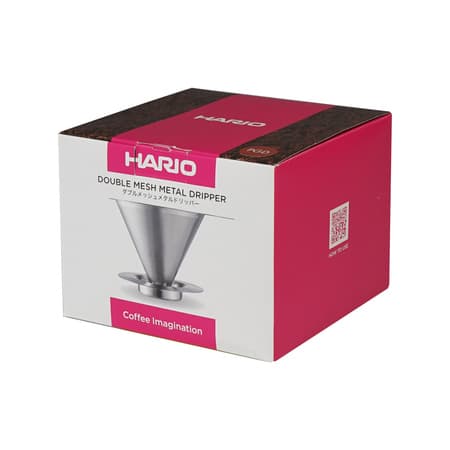Hario - Double Mesh Metal Dripper - Metallitippuruisku ruusukultaisella suodattimella