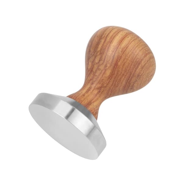 Ruusupuu espressopuristin litteällä puristusvasaralla - käytännöllinen ja tyylikäs (51 mm)