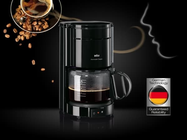 Braun KF 47/1 BK, Kaffebrygger (drypp), Malt kaffe, 1000 W, Sort