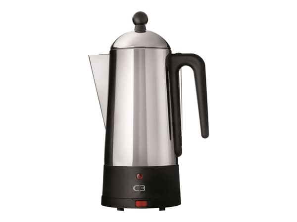 C3 Design Eco - Elektrisk siler - 6 kopper - svart / børstet rustfritt stål
