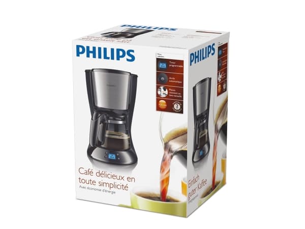 Philips Daily Collection HD7459/20 Kahvinkeitin, Suodatinkahvinkeitin, 1,2 L, Jauhettu kahvi, 1000 W, Musta, Metallinen